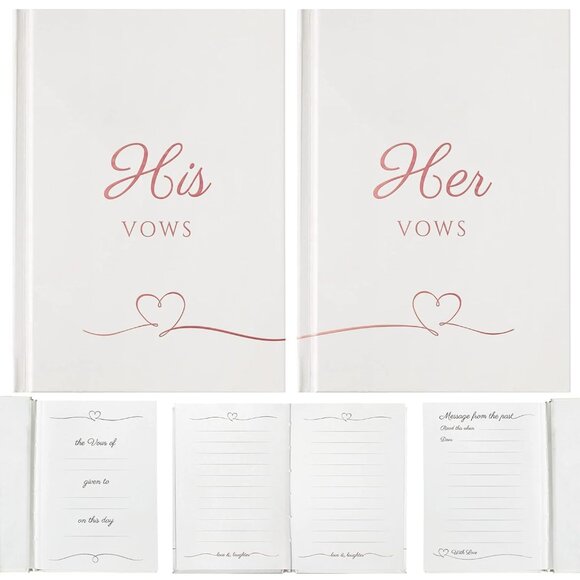 GENERIC Other - Hard Cover His and Her Rose Gold Wedding Vow Book